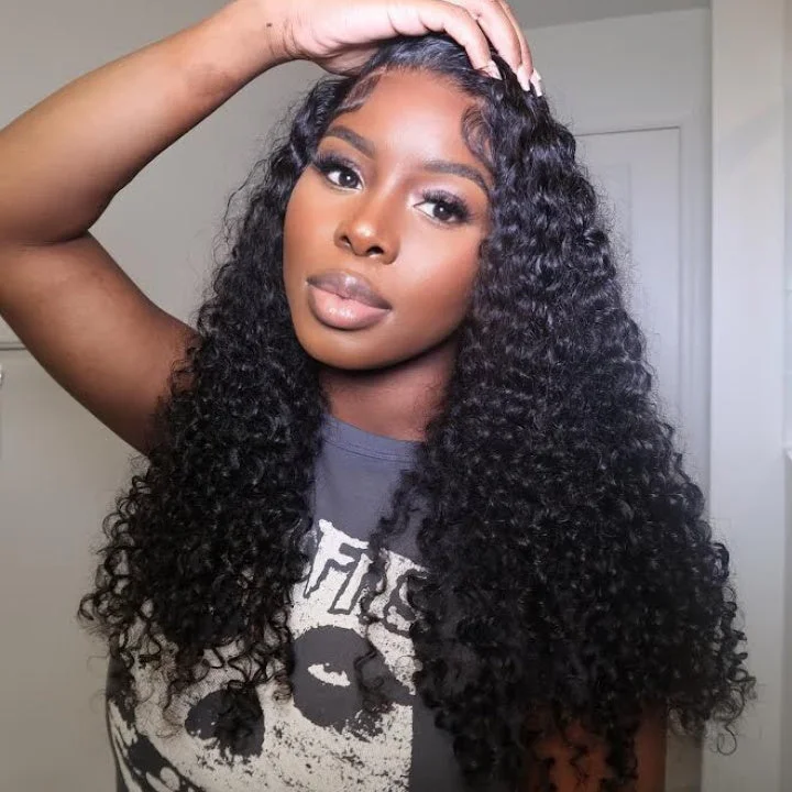 Geetahair Upgrade HD Lace Deep Wave Wig Pre Plucked Natural Hairline Human Hair Wigs Match All Skin Color