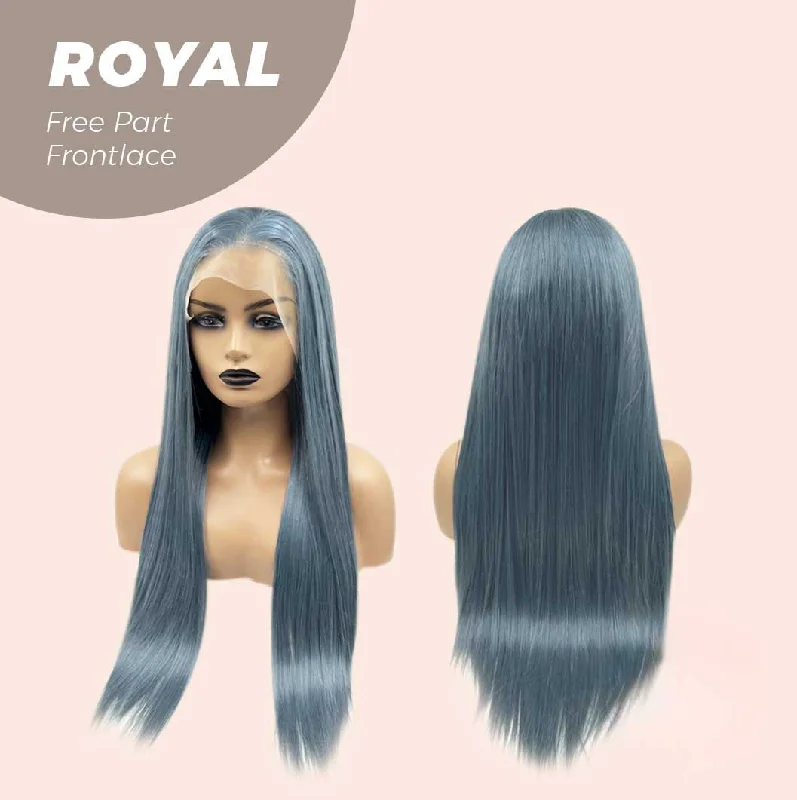 Get this look with our ROYAL- 30 Inches Haze Blue Straight Lace Front Wig.Pre Plucked 6*14 HD Transparent Lace Frontal  Glueless Wig ROYAL