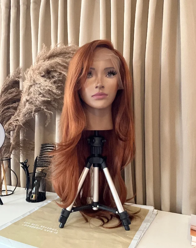 GISELLE - 28” Ginger Synthetic Hair Lace Wig