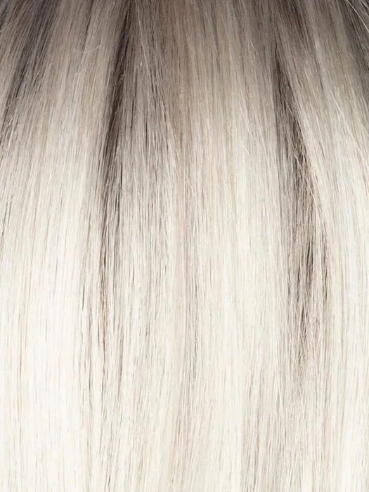 MILKY-OPAL-R | A Blend of Creamy Blonde and White Blonde Rooted with Warm Brown