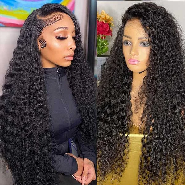 Ishow Pre-Plucked Glueless Lace Front Wigs Deep Wave Human Hair Wigs 13x4 HD Lace Wigs