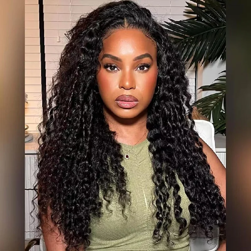 Glueless Wig Bouncy Water Wave 5x5 13x4 HD Lace Wigs