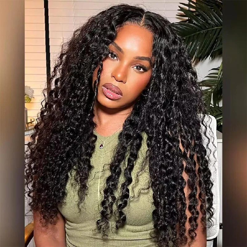 Glueless Wig Bouncy Water Wave 5x5 13x4 HD Lace Wigs