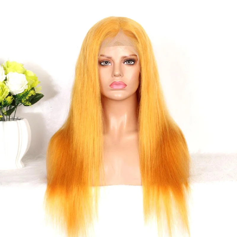 Gold Lace Front Wig Straight Brazilian Human Hair Lace Wig Surprisehair