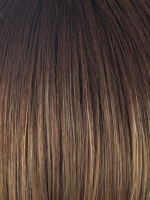 MOCHACCINO-R | Longer Dark Root with Light Brown Base and Strawberry Blonde Highlights