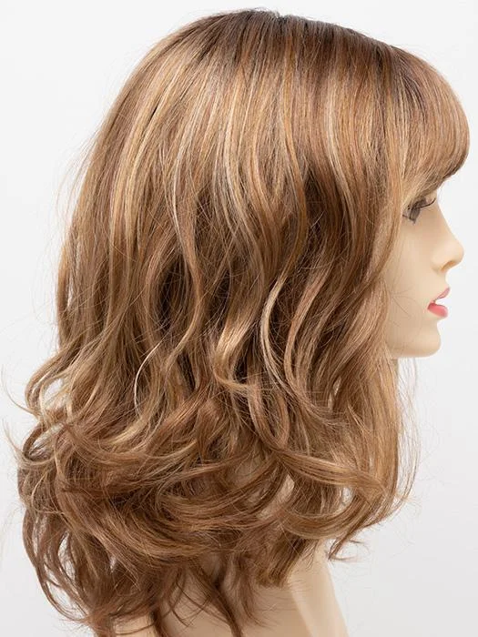 GOLDEN NUTMEG | Medium Brown roots with overall Warm Cinnamon base and Golden Blonde highlights