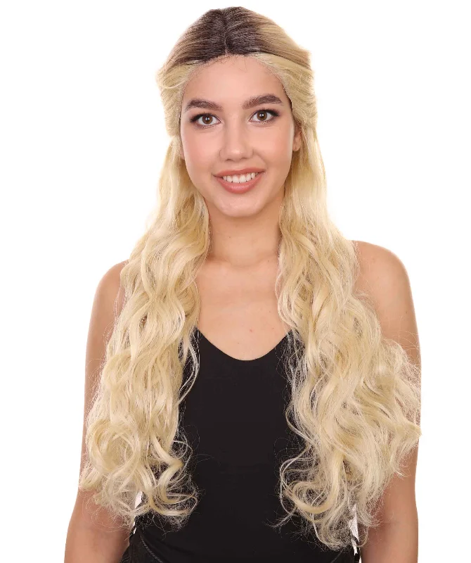 Hayden Women's Long Length Lace Front Wavy Half updo - Adult Fashion Wigs | Nunique