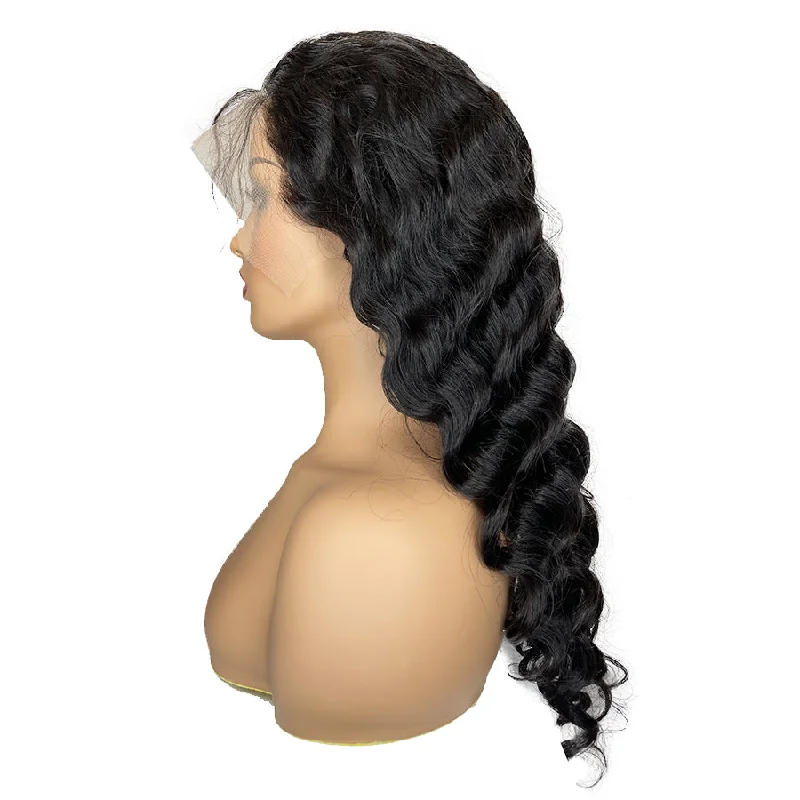 Transparent 8A Malaysian Loose Wave Lace Frontal Human Hair Wig