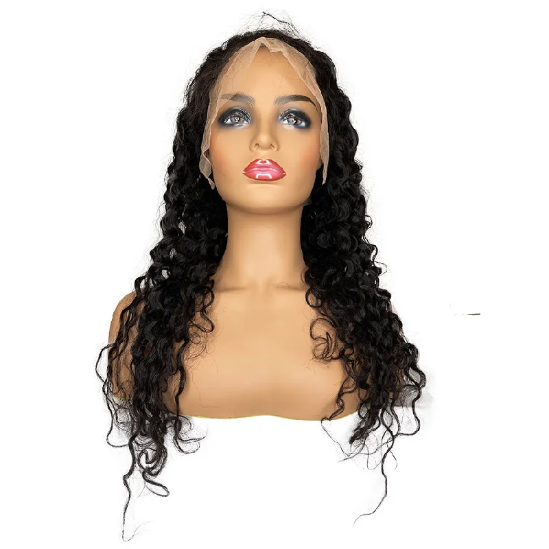 Transparent 8A Malaysian Water Wave Lace Frontal Human Hair Wig