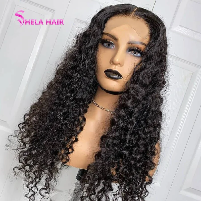 HD Invisible Lace Closure / Frontal Wig Deep Curl Shela Hair