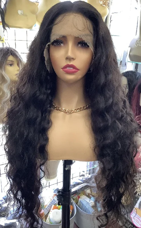 HD LACE FREE PART HUMAN HAIR OCEAN WAVE WIG - EVA