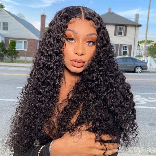 Most Natural Type 4 Hairline Undetectable 13x4 HD Lace Front Wigs with Curly Edges Human Hair Wigs