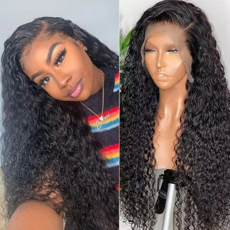 HD Swiss Lace 13*4 Human Hair Lace Front Wigs Pre Plucked Invisible Lace Jerry Curly Wigs