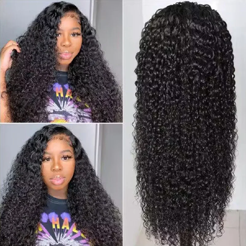 Curly Wave 200% 250% Density Human Hair HD Lace Wigs