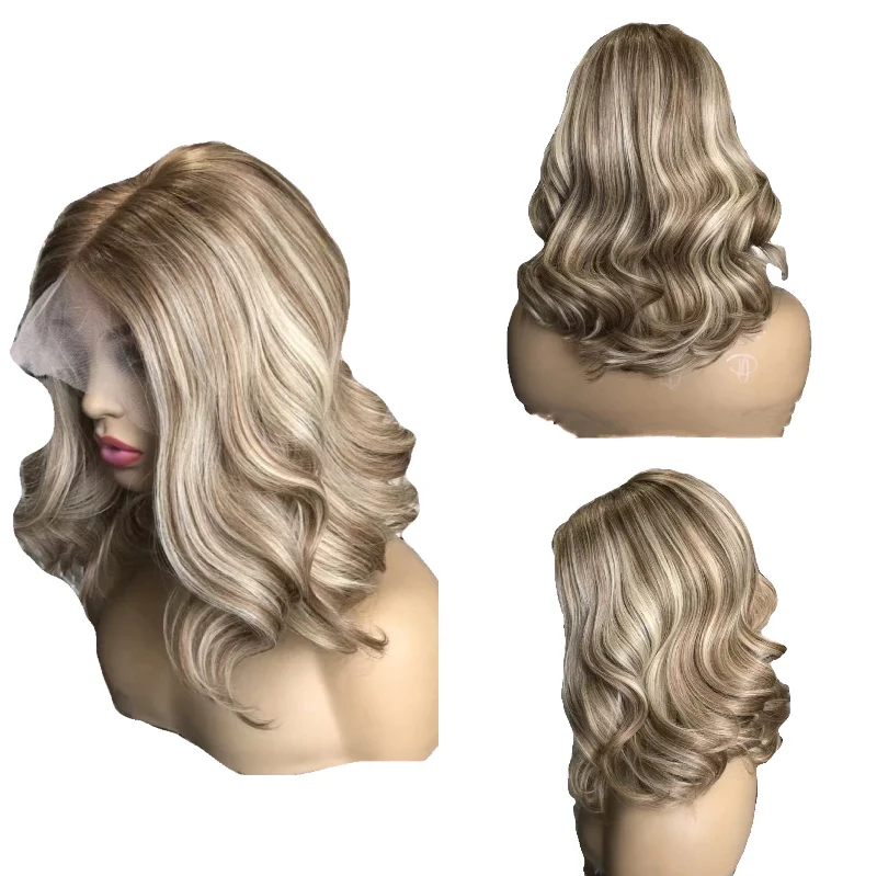 Highlight Wavy Bob Wig Human Hair Body Wave 13x6 Lace Wig Surprisehair