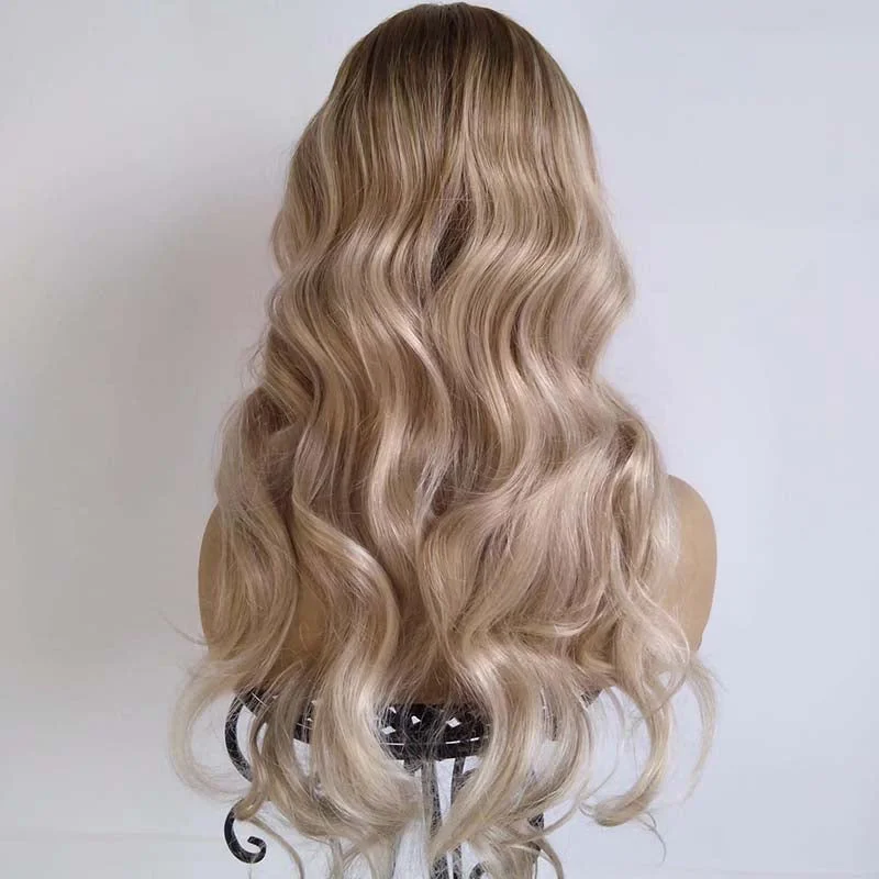 Honey Blonde Highlight Lace Front Wig Body Wave Human Hair Surprisehair