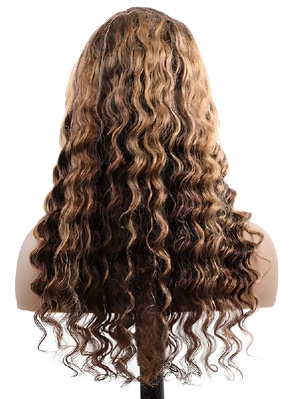 CurlyMe Highlights Ombre Loose Deep Wave Lace Wig Human Hair