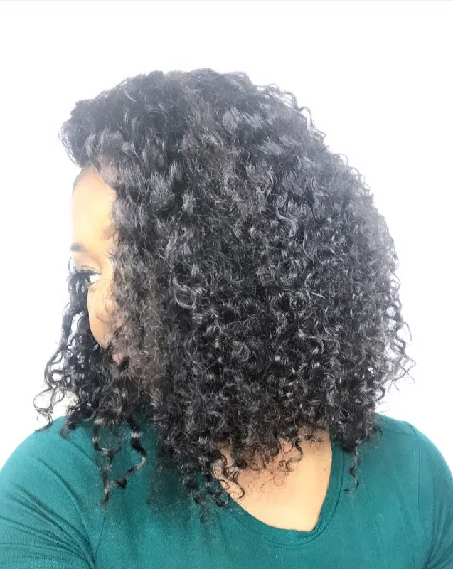 Deep Curly Lace Front Bob wig