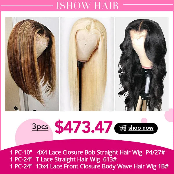 Ishow Hair Wigs Package Deal :  4x4 / T Lace Part/  13X4 Lace Frontal Closure Wig