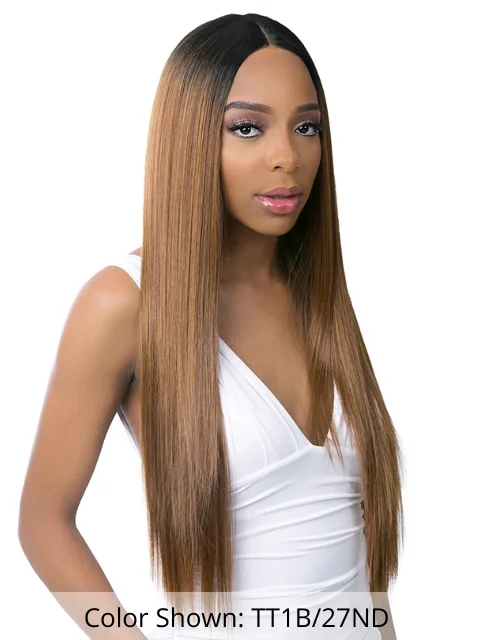 Its A Wig 5G True Human Hair Mix HD Transparent Swiss Lace Front Wig - LACE STRAIGHT 30""