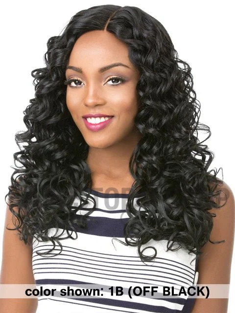 Its A Wig Quality Human Hair Blend Lace Front Wig - BUNDLE DEEP