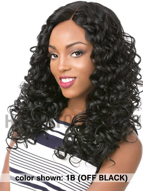 Its A Wig Quality Human Hair Blend Lace Front Wig - BUNDLE DEEP