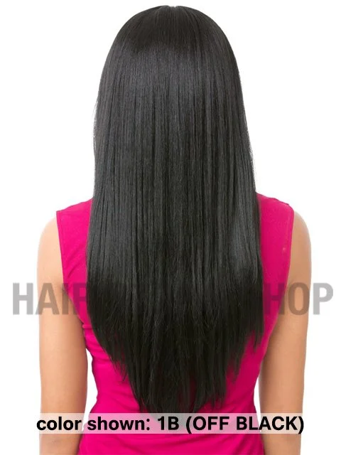 Its A Wig Quality Human Hair Blend Lace Front Wig - BUNDLE STRAIGHT