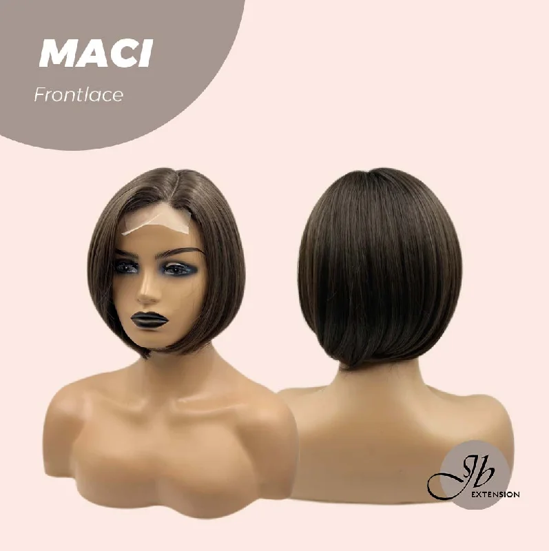 JBEXTENSION 10 Inches Bob Cut Brown Side Part Frontlace Glueless Wig MACI