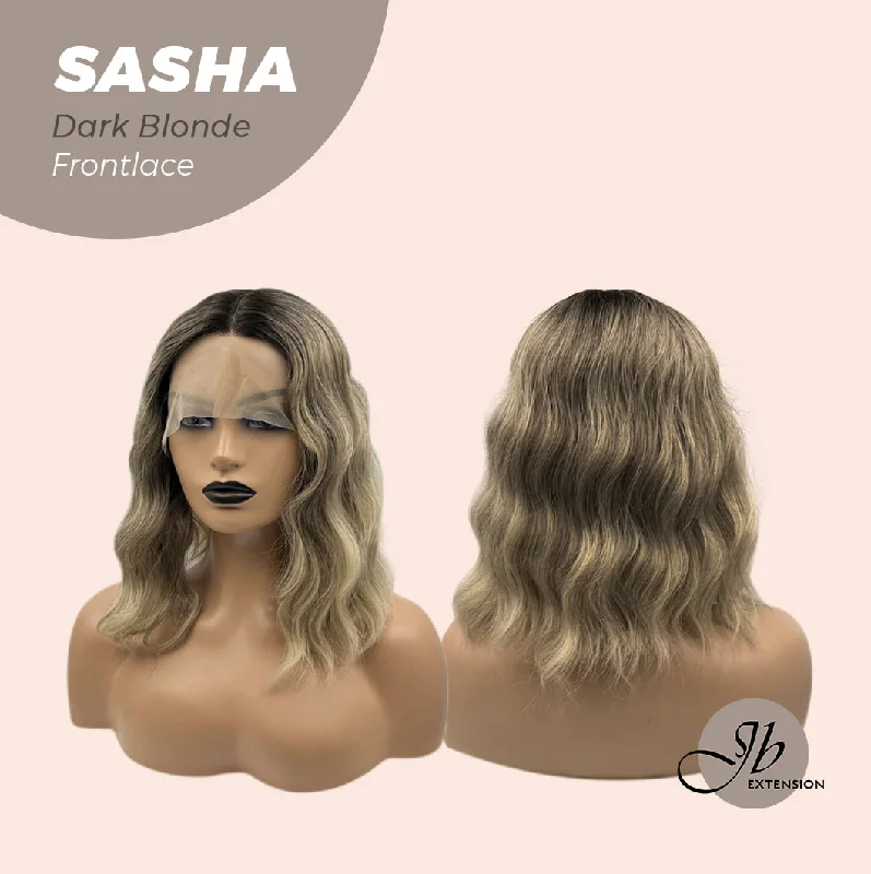 JBEXTENSION 12 Inches Body Wave Dark Blonde Hair Without Bangs Frontlace Glueless Wig SASHA DARK BLONDE