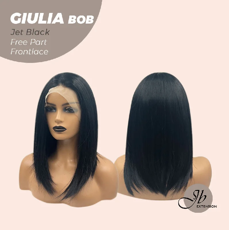 JBEXTENSION 14 Inches Bob Cut Jet Black Frontlace Glueless Wig GIULIA BOB BLACK (FREE PARTING)