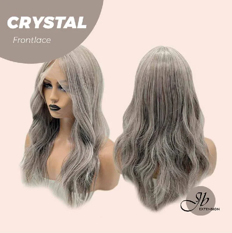 JBEXTENSION 22 Inches Grey Wave Frontlace Women Glueless Wig CRYSTAL