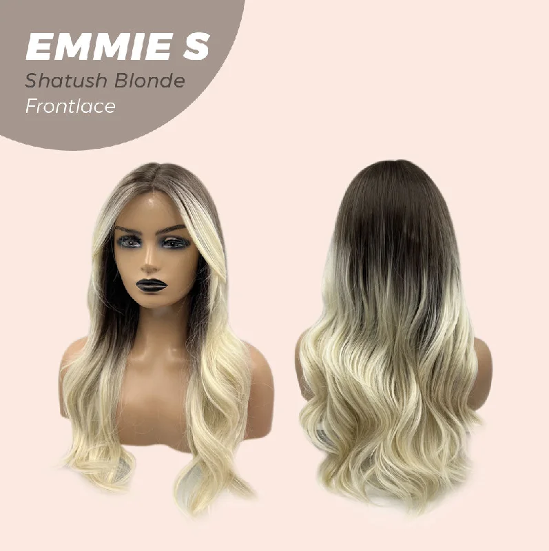 JBEXTENSION 22 Inches Curly Shatush Blonde Pre-Cut Frontlace Glueless Wig EMMIE S SHATUSH