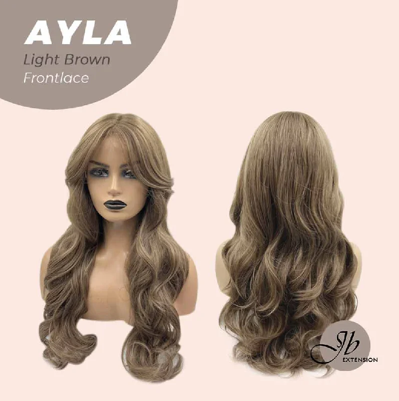 JBEXTENSION 24 Inches Body Wave Light Brown Pre-Cut Frontlace Glueless Wig AYLA LIGHT BROWN