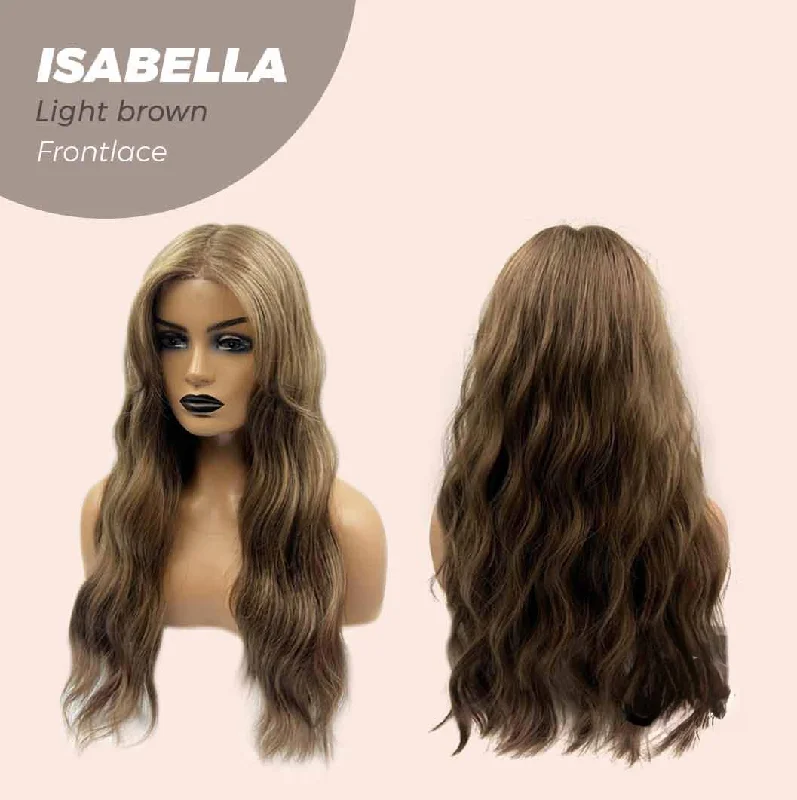 JBEXTENSION 24 Inches Light Brown Body Wave Pre-Cut Frontlace Glueless Wig ISABELLA LIGHT BROWN