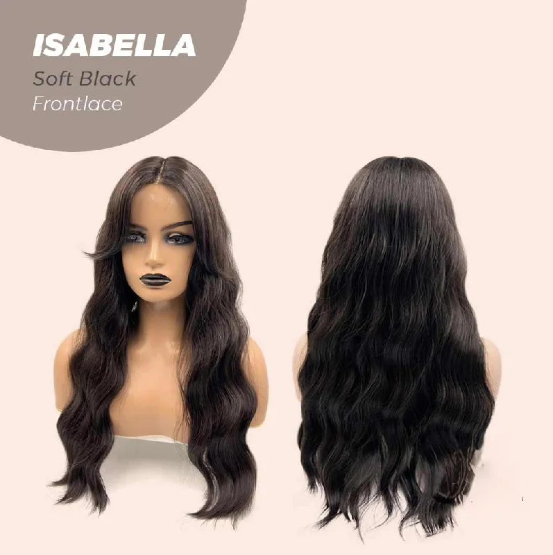 JBEXTENSION 24 Inches Soft Black Body Wave Pre-Cut Frontlace Glueless Wig ISABELLA SOFT BLACK