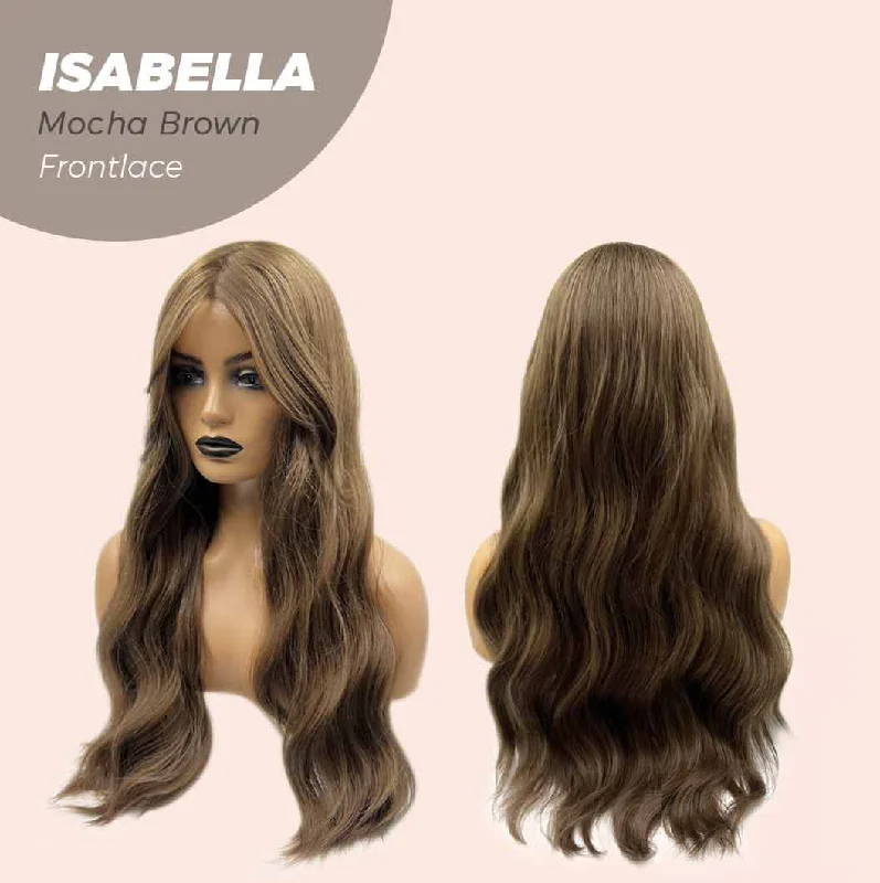 JBEXTENSION 24 Inches Mocha Brown Body Wave Pre-Cut Frontlace Glueless Wig ISABELLA