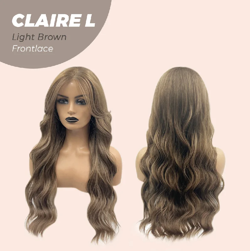 JBEXTENSION 26 Inches Light Brown Body Wave Pre-Cut Frontlace Glueless Wig CLAIRE L LIGHT BROWN