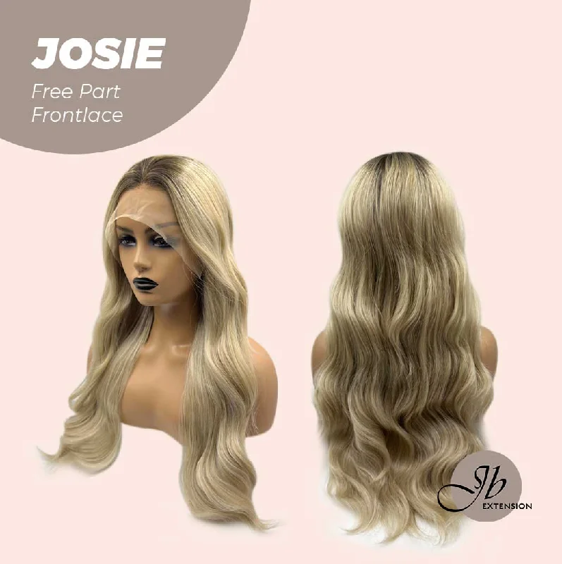 JBEXTENSION 26 Inches Blonde With Dark Root Wave Lace Front Wig.Pre Plucked 6*14 HD Transparent Lace Frontal Glueless Wig JOSIE