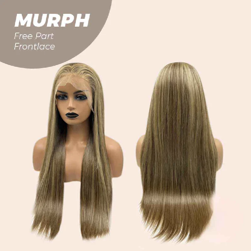 JBEXTENSION 28 Inches Mix Brown Straight Lace Front Wig.Pre Plucked 6*14 HD Transparent Lace Frontal Glueless Wig MURPH