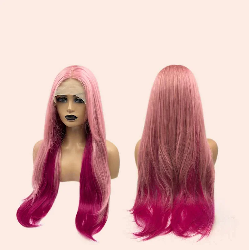 JBEXTENSION 28 Inches Mix Pink Fushia Color Fashion Frontlace Glueless Wig NAOMI PINK