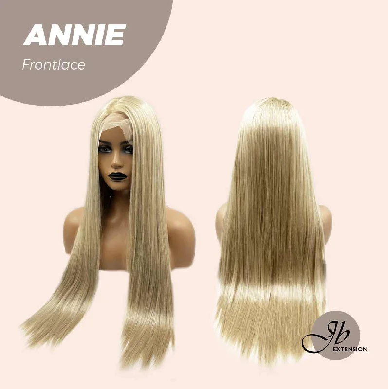 JBEXTENSION 30 Inches Peach Blonde Straight Extra Long Hair Side Part Frontlace Glueless Wig ANNIE