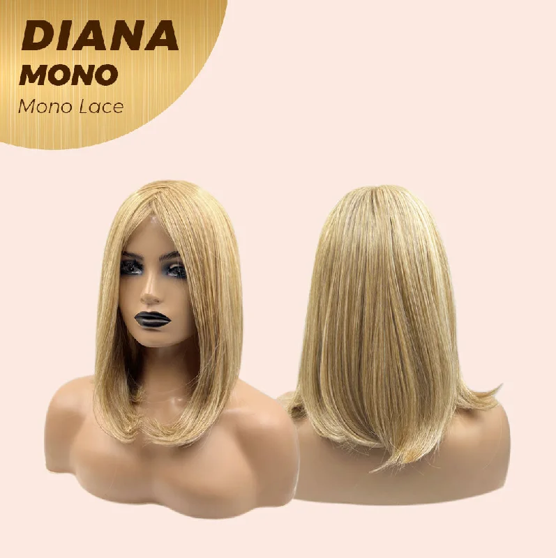 JBEXTENSION DIANA MONO Full Monofilament Wig 12 Inches Blonde Color Full Mono Lace Glueless Wig DIANA MONO