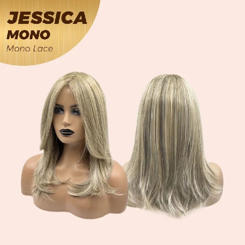 [PRE-ORDER] JBEXTENSION JESSICA MONO Full Monofilament Wig 17 Inches Grey Blonde Color Full Mono Lace Glueless Wig JESSICA MONO