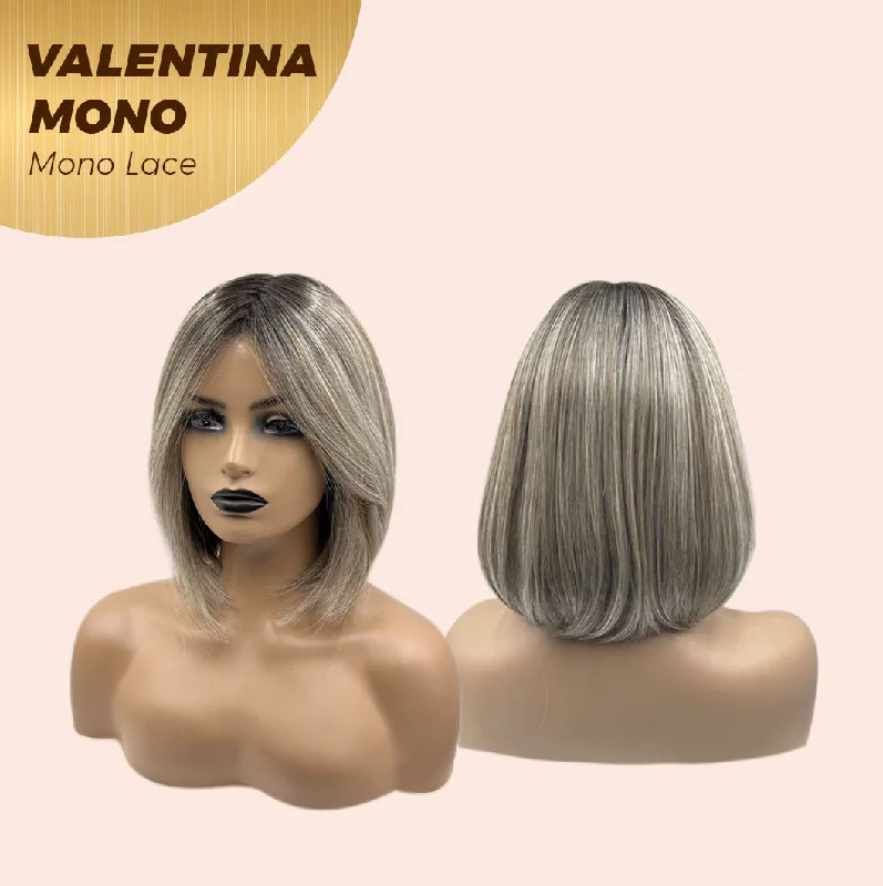 JBEXTENSION VALENTINA MONO Full Monofilament Wig 12 Inches Ombre Brown Full Mono Lace Glueless Wig VALENTINA MONO