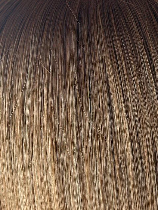 MACADAMIA-LR | Rooted Dark Brown with Beige Blonde ends