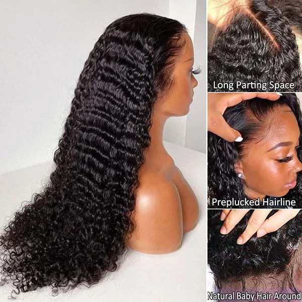 Junoda 5x5 13x4 13x6 Deep Wave Undetectable HD Lace Wig Buy Now Pay Later