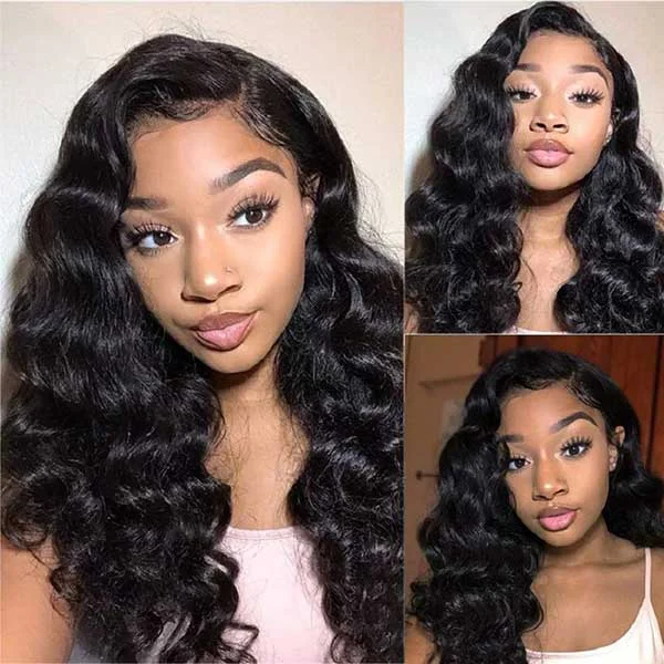 Junoda 5x5 13x4 13x6 Loose Deep Wave Undetectable HD Lace Front Wig Realistic Looking