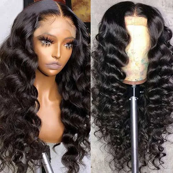 Junoda 5x5 13x4 13x6 Loose Deep Wave Undetectable HD Lace Front Wig Realistic Looking