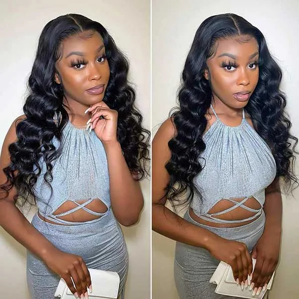 Junoda 5x5 13x4 13x6 Loose Deep Wave Undetectable HD Lace Front Wig Realistic Looking