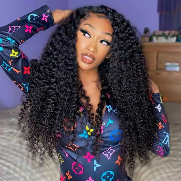 Junoda 5x5 13x4 13x6 Real HD Lace Wig Kinky Curly Human Hair Wigs Natural Hairline